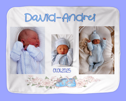 Patura personalizată cu fotografii memorabile, Colaj foto cu sau fara text, 100x150cm, Cadou bunici, Cadou tata, mama, Cadou nași, Cadou familie, Cadou prieteni, Cadou aniversare, Nou nascuți
