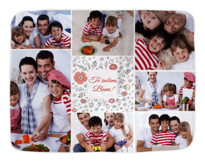 Patura personalizată cu fotografii memorabile, Colaj foto cu sau fara text, 100x150cm, Cadou bunici, Cadou tata, mama, Cadou nași, Cadou familie, Cadou prieteni, Cadou aniversare, La mulți ani Buni
