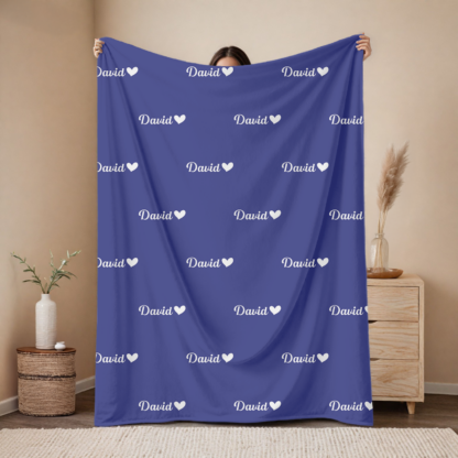 Pătură personalizată cu nume, băieți, 100x150cm, Cadou nou nascuti, Cadou copii, Cadou de familie, David design rar